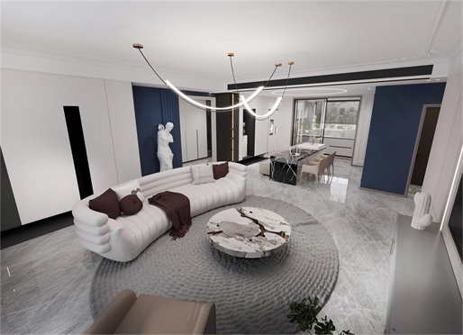 中?！ぞ砰?43平米簡約輕法式風(fēng)效果圖