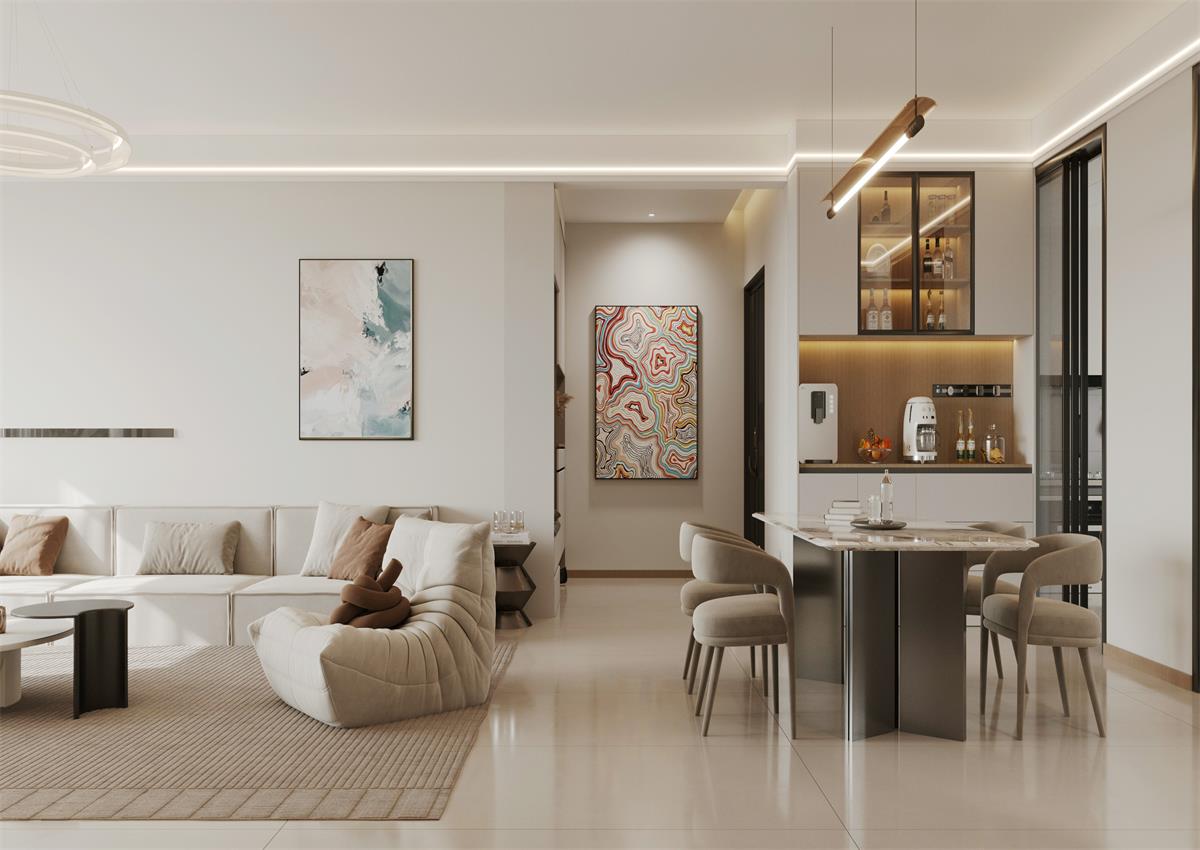 玉庭華府142㎡ | 給喧囂世界按下暫停鍵，現(xiàn)代簡(jiǎn)約風(fēng)的松弛感誰(shuí)能拒絕！