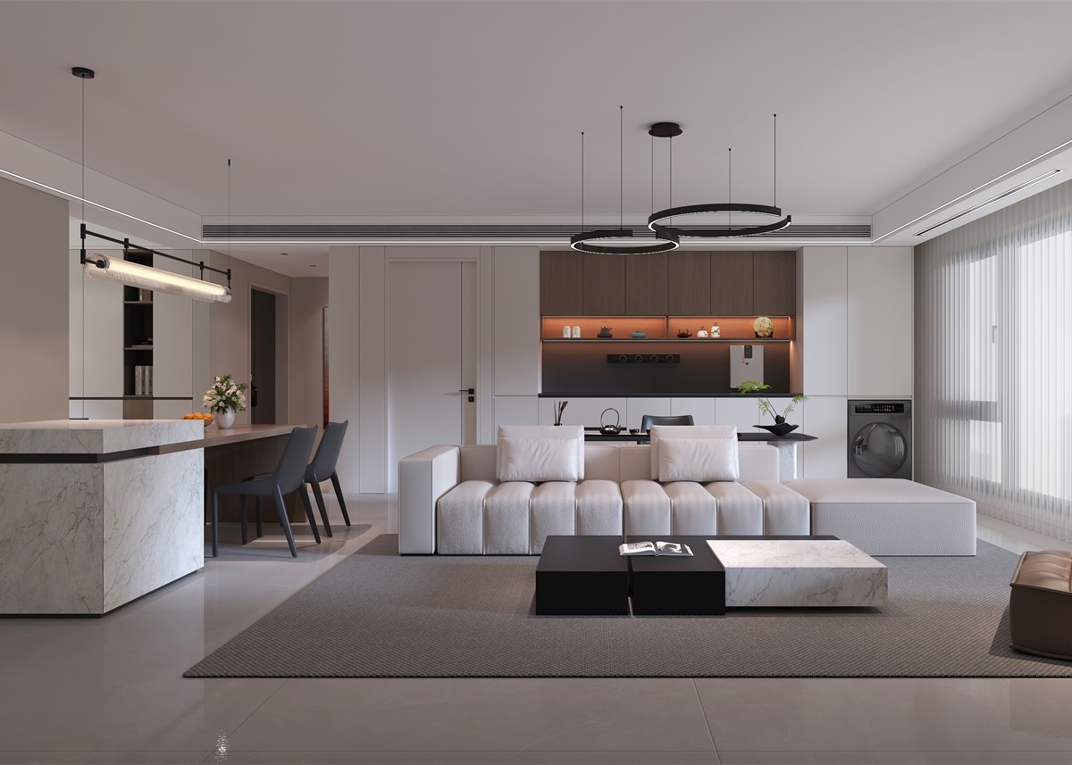 中恒央御143㎡ | 大橫廳+客餐一體+開放書房，他家這通透感絕了！