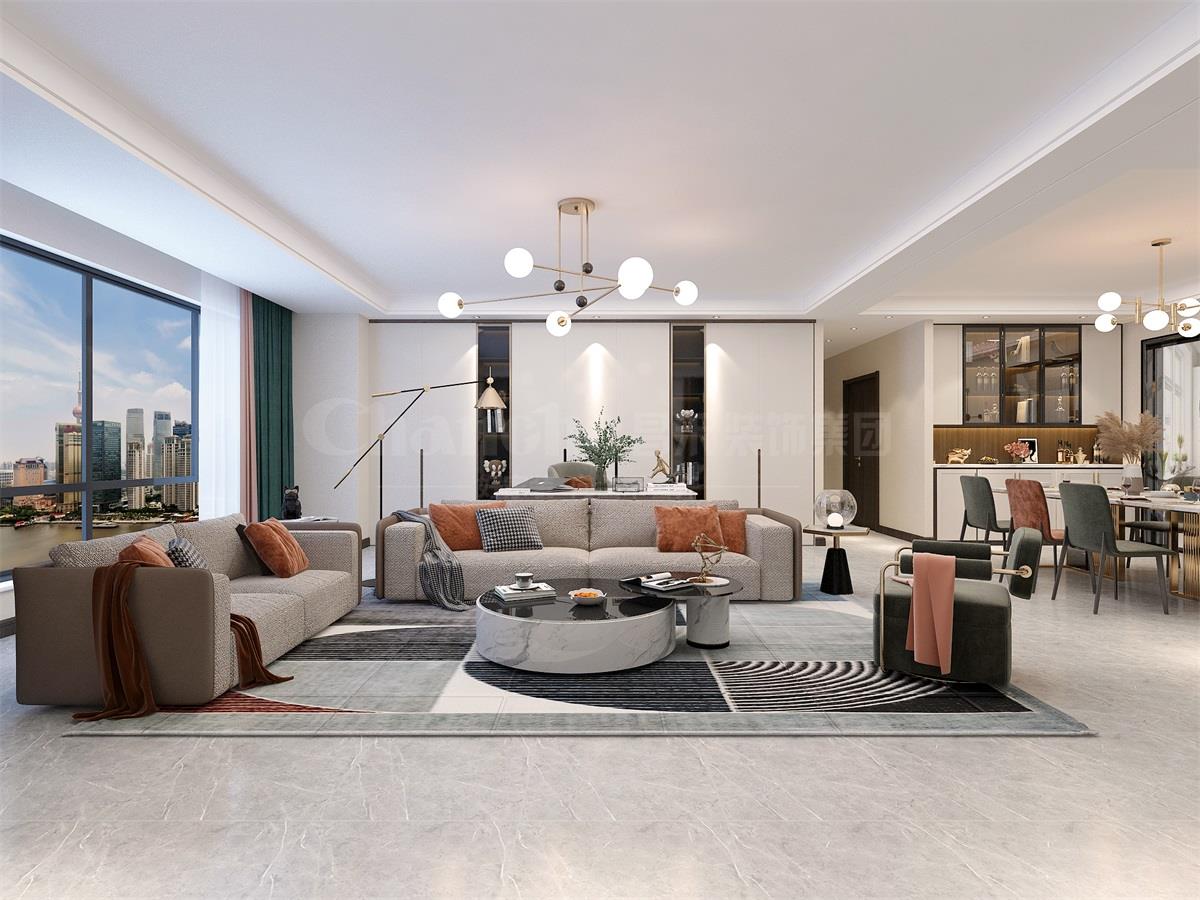 中海鉑悅公館133平米現代簡約裝修效果圖