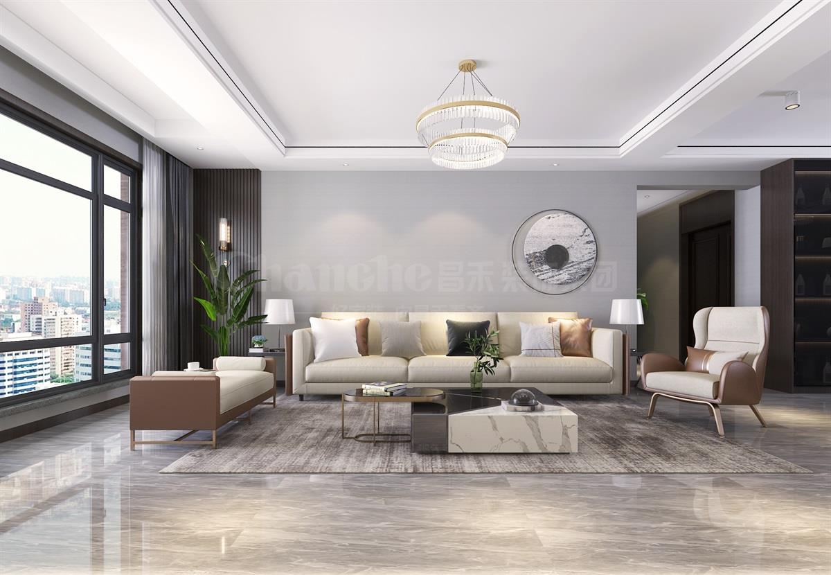 中海鉑悅公館133平米現代簡約裝修效果圖